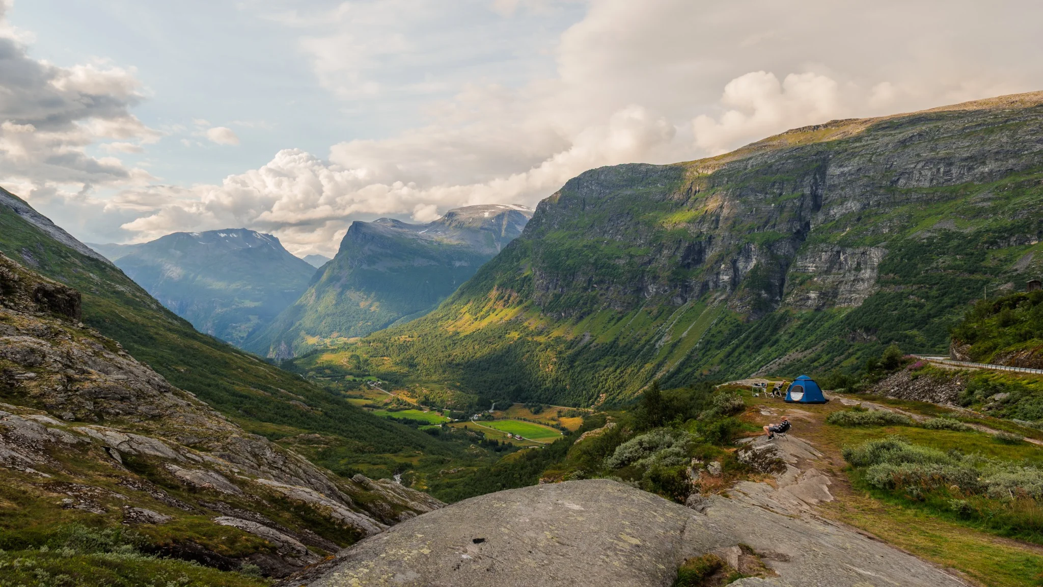 Wide mountain valley in the Norwegian countryside